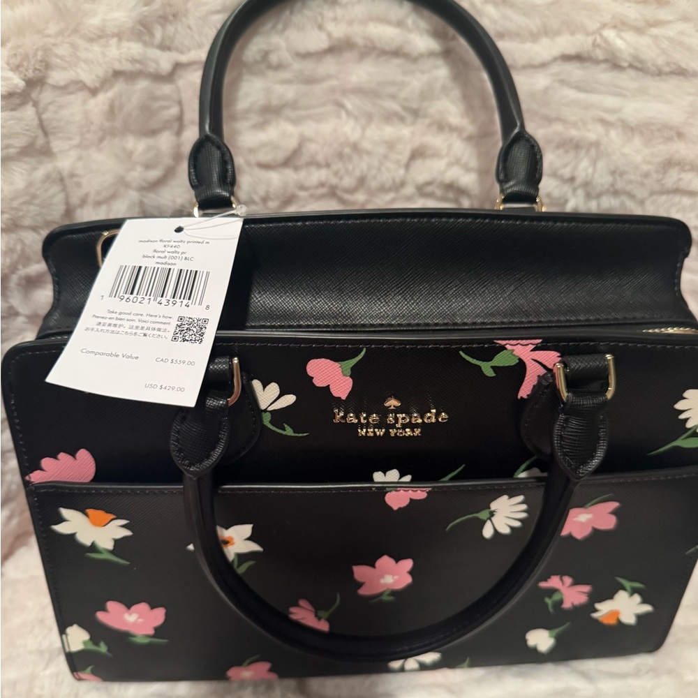 Kate Spade Black and Pink Satchel Structured Design